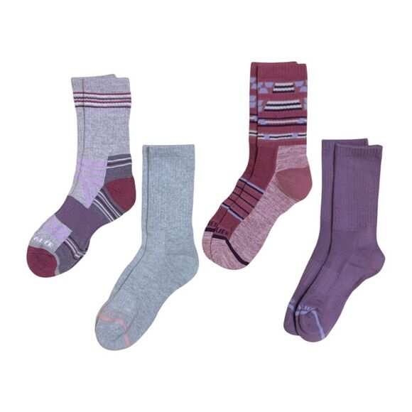 Purple Pack - Eddie Bauer Women's Hiking Sock, 4 Pack, Moisture WIcking, Fits Si - Picture 3 of 3